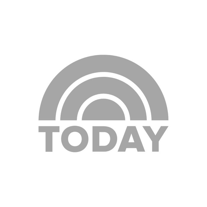 Gray 'TODAY' logo with arch design on a white background