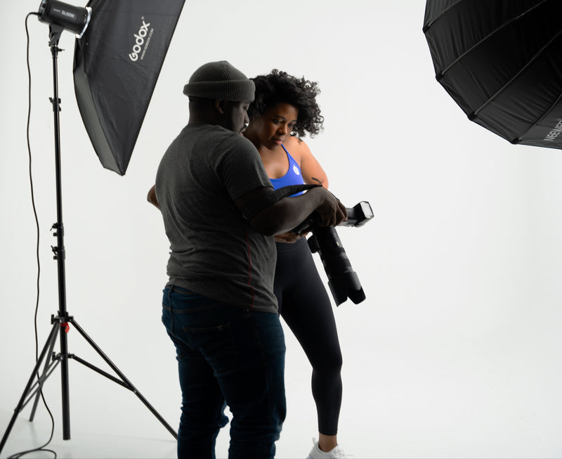 Angel and Photographer Dré onset at ICONI photoshoot