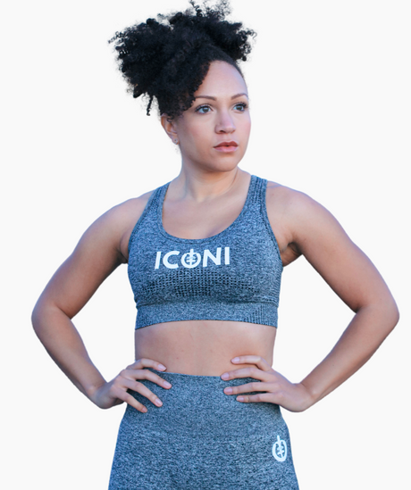 Goals Gray Sports Bra