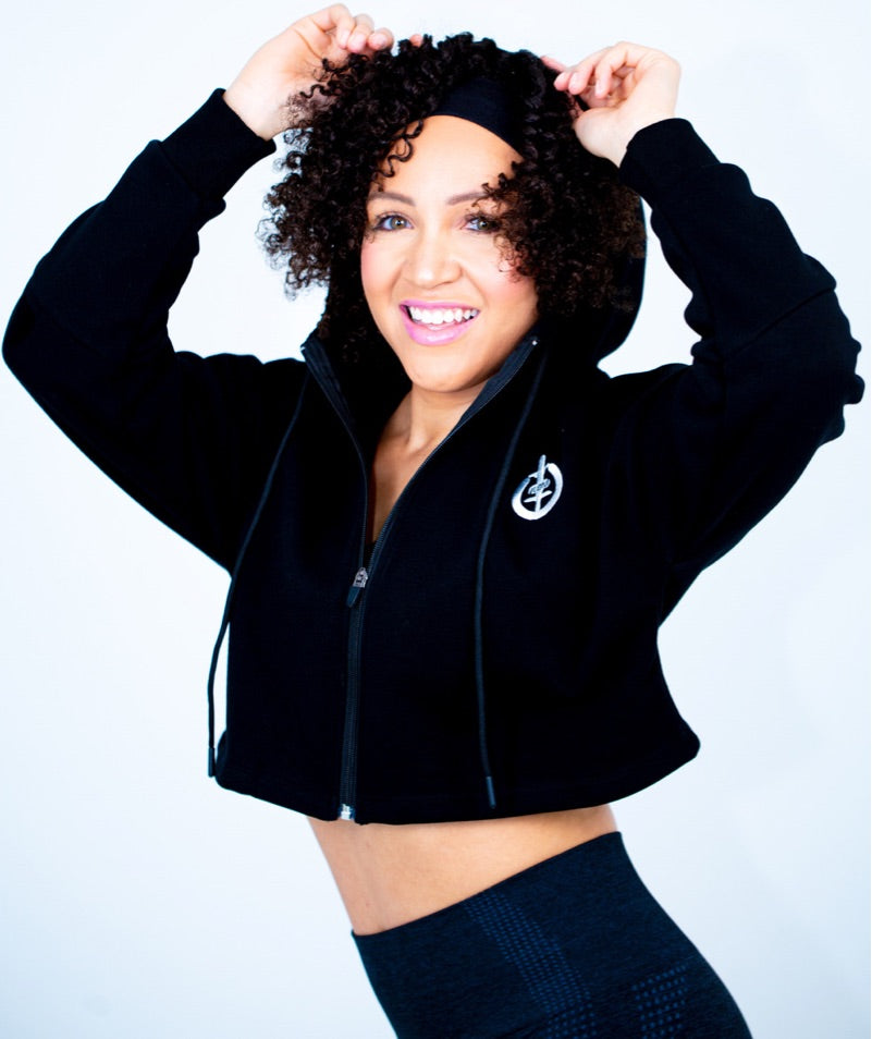 Core Cropped Hoodie | Black