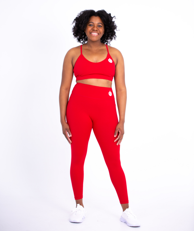 Low Impact V-Neck Sports Bra | Red - ICONI