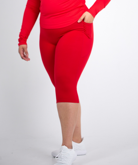 Cropped Pocket Legging | Red - ICONI