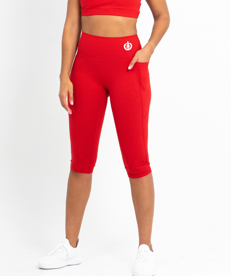 Cropped Pocket Legging | Red - ICONI