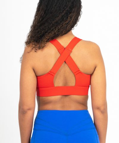 High Impact Zip-Up Sports Bra | Red