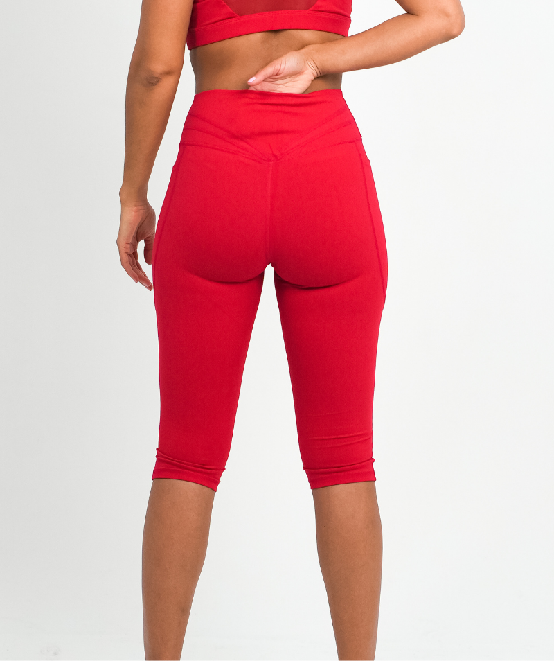 Cropped Pocket Legging | Red - ICONI