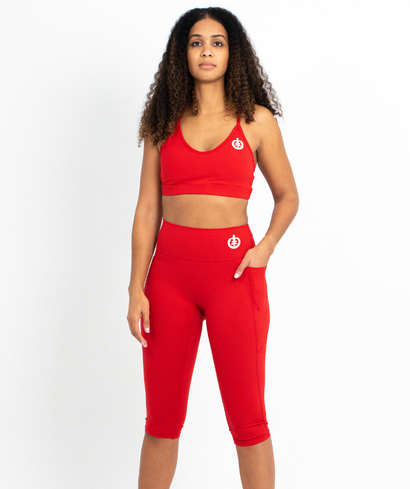 Cropped Pocket Legging | Red - ICONI