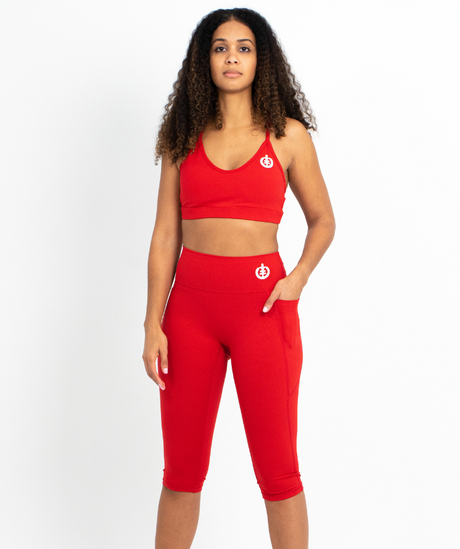 Cropped Pocket Legging | Red - ICONI