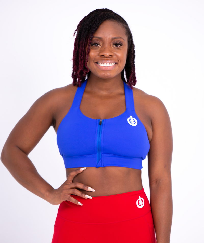 High impact zip front sports bra hotsell