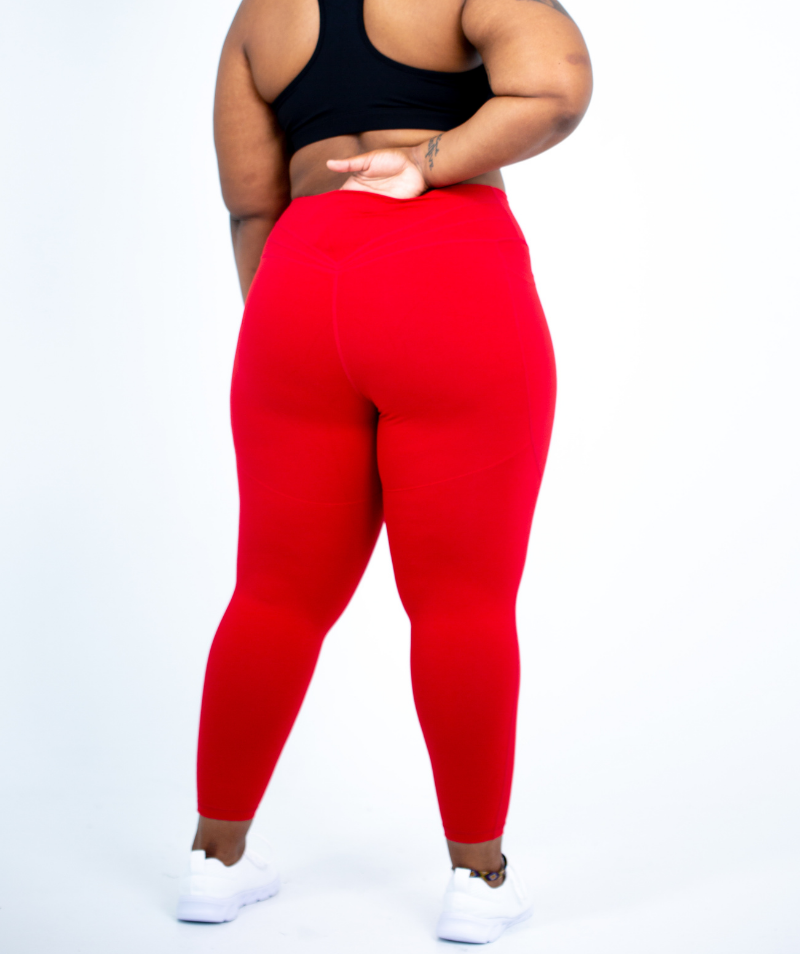 Full Length Pocket Legging | Red - ICONI