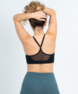 Low Impact V-Neck Sports Bra | Black - ICONI