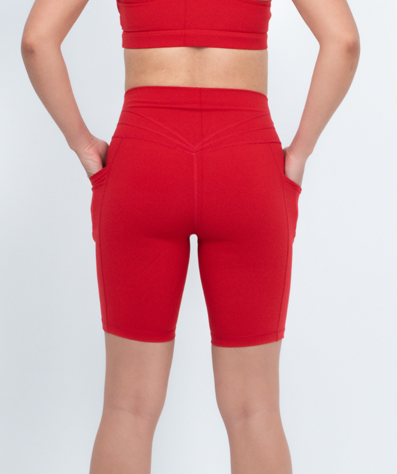 Mid Thigh Pocket Short | Red - ICONI