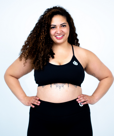Low Impact V-Neck Sports Bra | Black