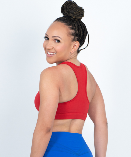 Medium Impact Racerback Sports Bra | Red - ICONI