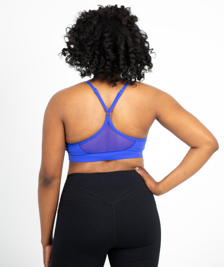 Low Impact V-Neck Sports Bra | Blue - ICONI