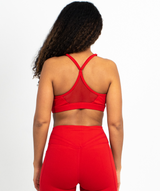 Low Impact V-Neck Sports Bra | Red - ICONI