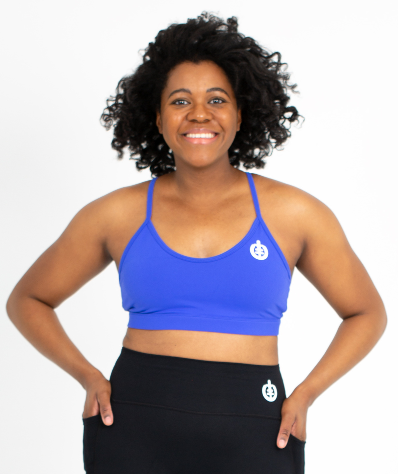 Low Impact V-Neck Sports Bra | Blue - ICONI