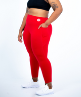 Full Length Pocket Legging | Red - ICONI