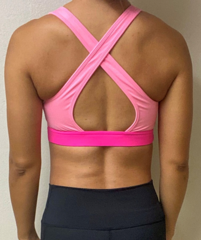 Powerful Colorblock Cut-Out Sports Bra | Pink
