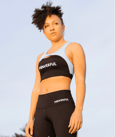 Powerful Colorblock Cut-Out Sports Bra | Blue