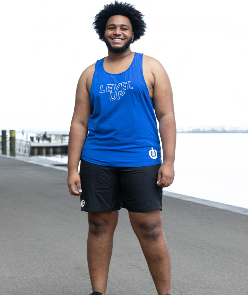 Men's Level Up Muscle Tank | Blue