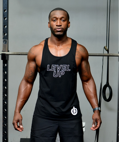 Men's Level Up Muscle Tank | Black