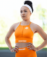 Persistence Halter Sports Bra | Orange - ICONI